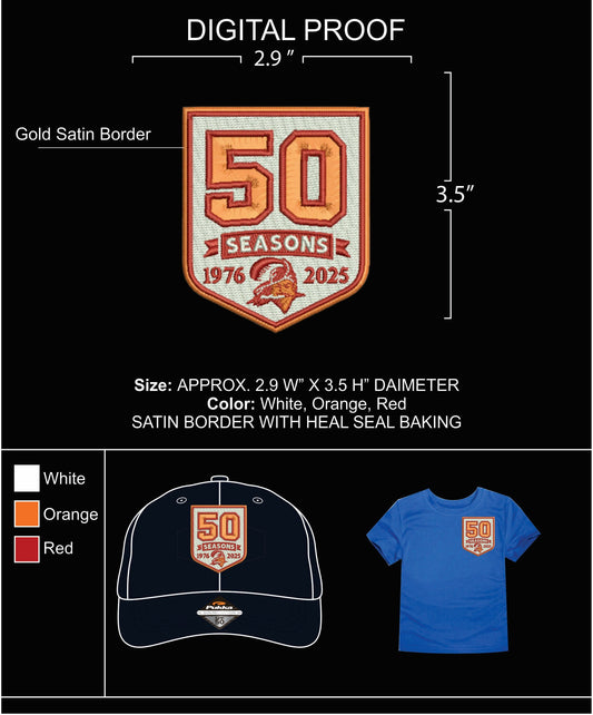 50th anniversary embroidery patch