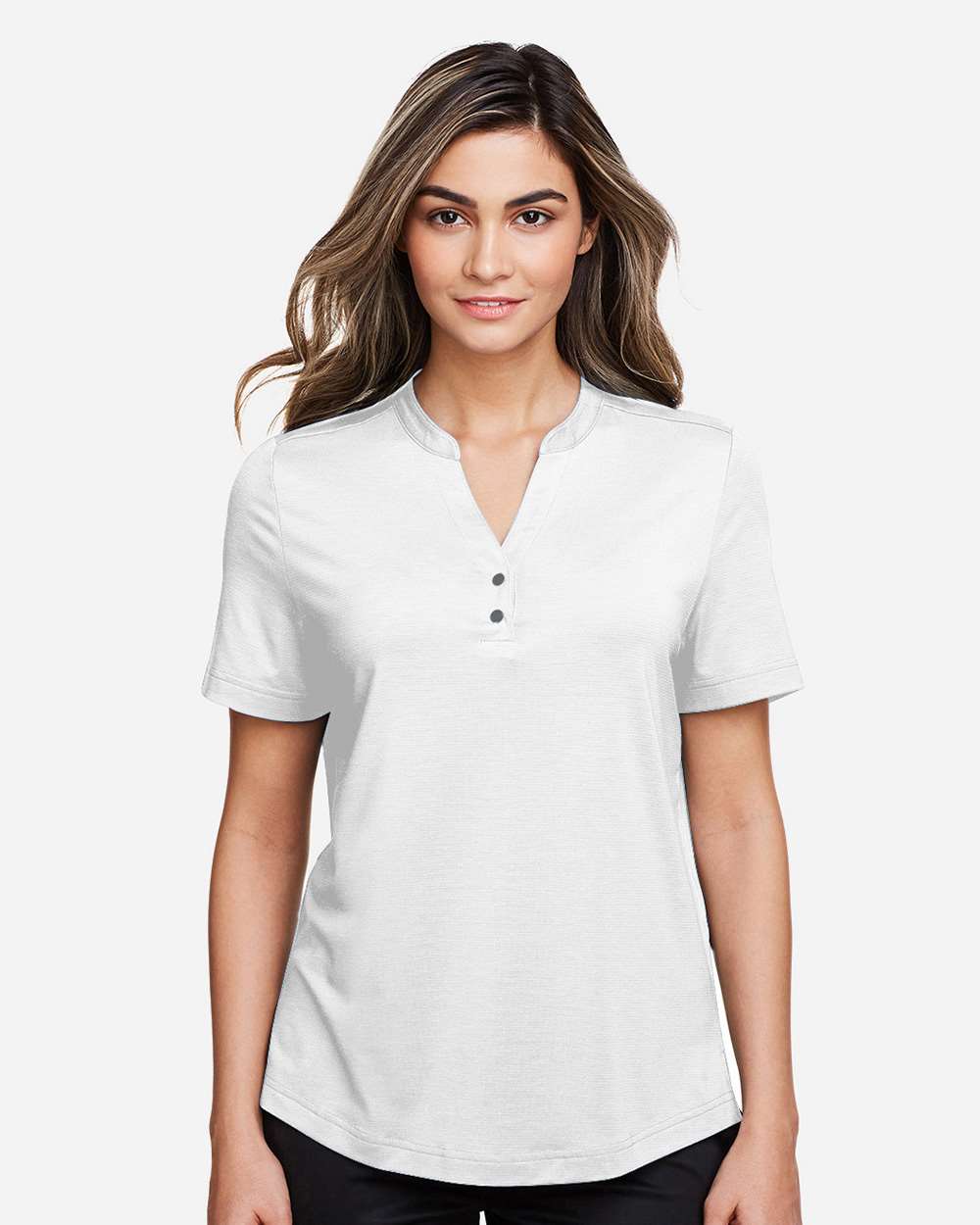North End Women's JAQ Snap-Up Stretch Performance Polo - NE100W Left Chest Embroidered Logo