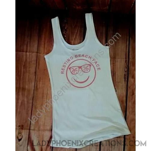 Ladies Tank "Resting Beach Face" - Lady Phoenix Creations