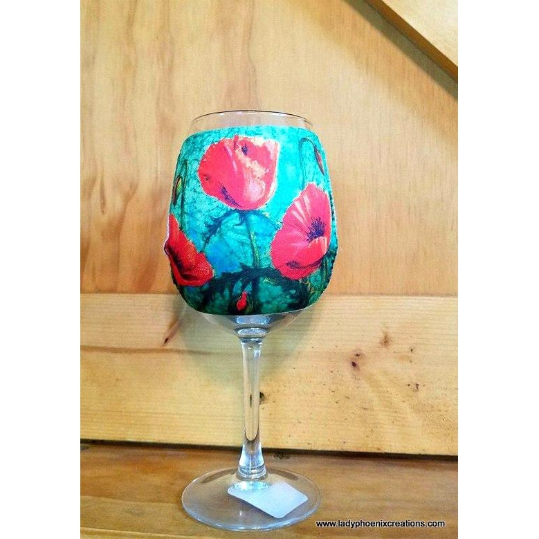 Poppy Wine Glass Koozie