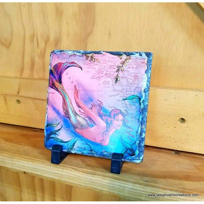 Mermaid 6" Stone Slate - Lady Phoenix Creations