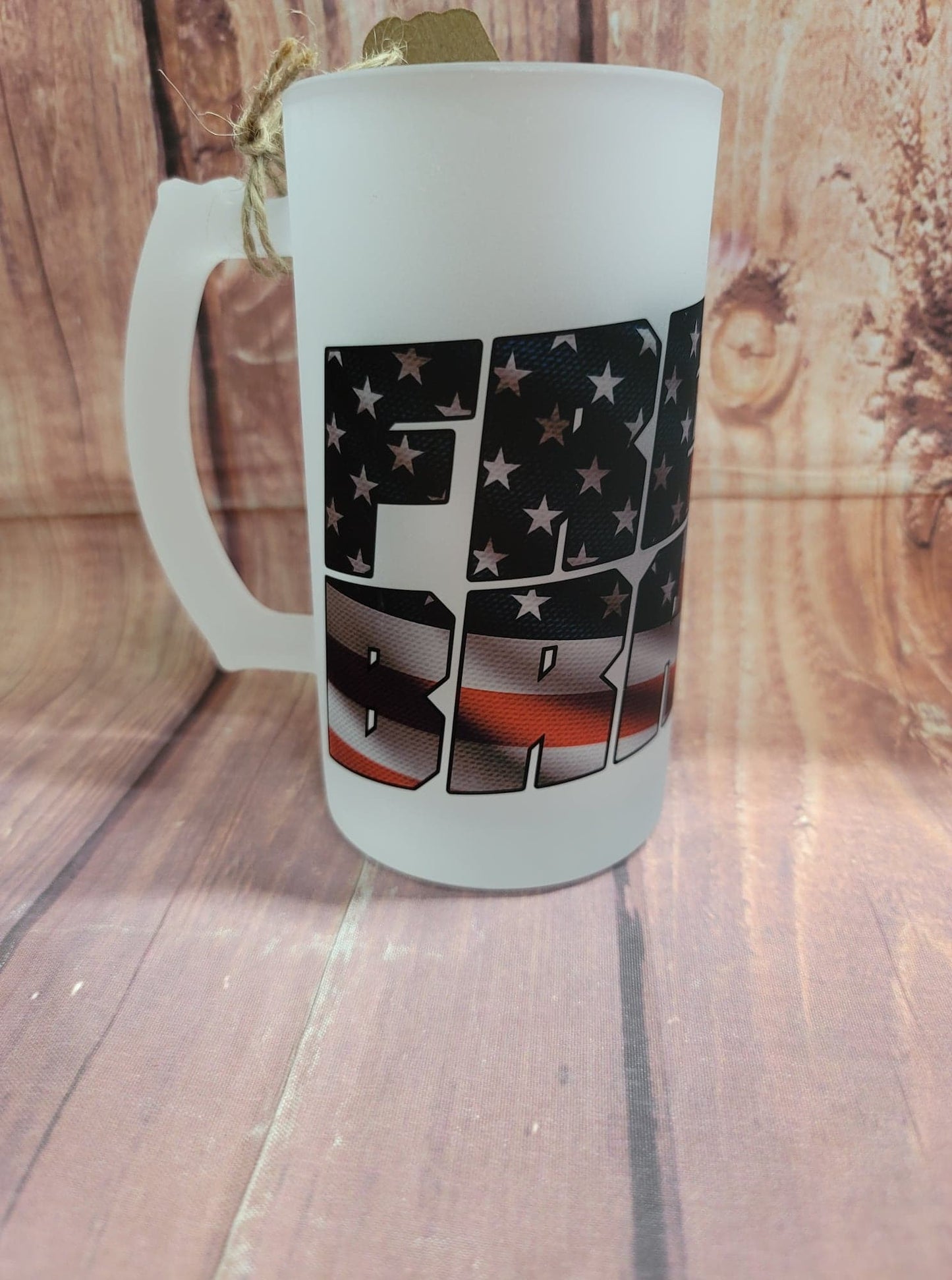 Free & Brave Patriotic 16 oz. Frosted Beer Mug