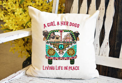 Hippie van Pillow Cover - dye sublimation - Lady Phoenix Creations