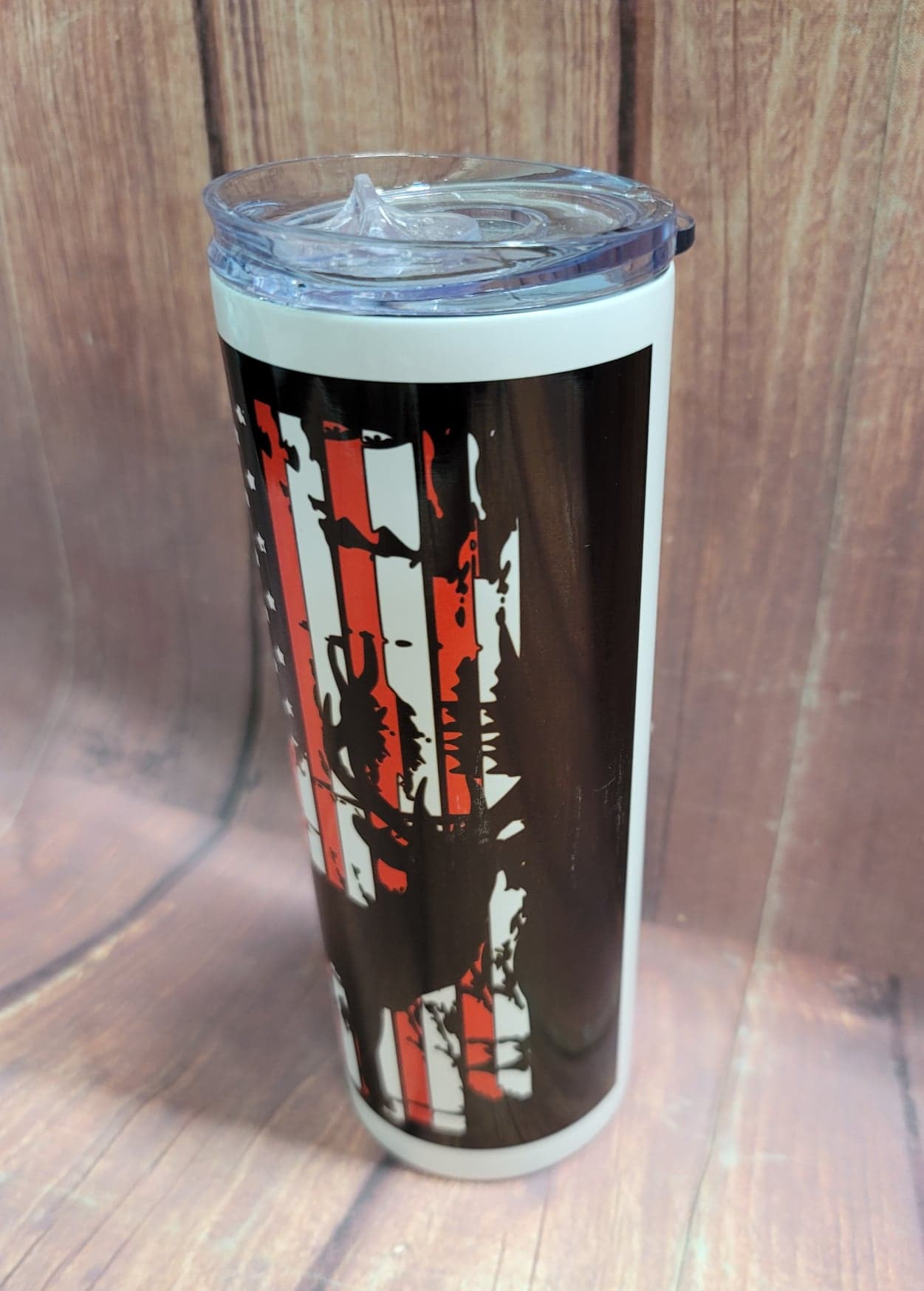 20oz. Skinny Tumbler - American Flag with Buck