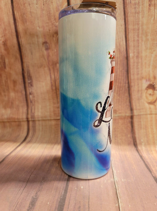 20oz. Skinny Tumbler - Let's Get Nautical