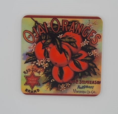 Wood Magnet with Vintage Canning Label Art - AS SHOWN