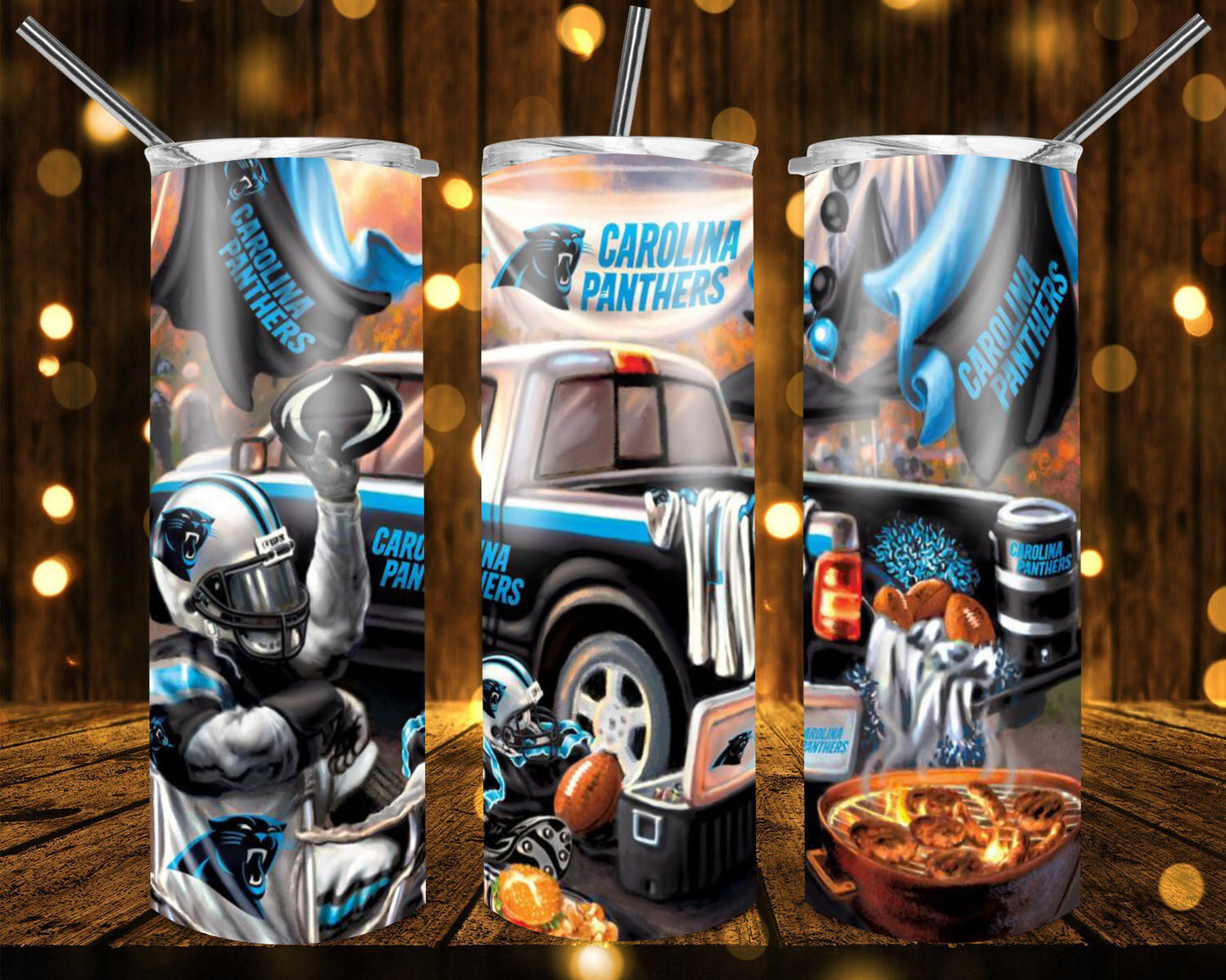 20oz. Skinny Tumbler - Panthers Truck