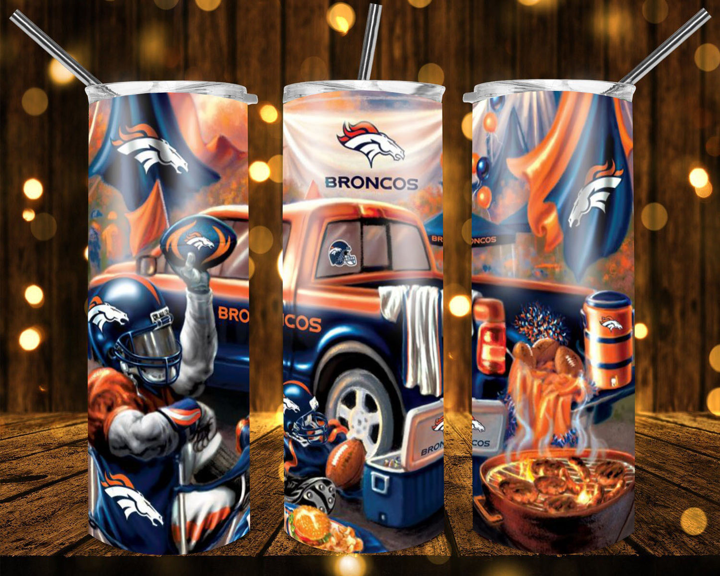 20oz. Skinny Tumbler - Broncos Truck