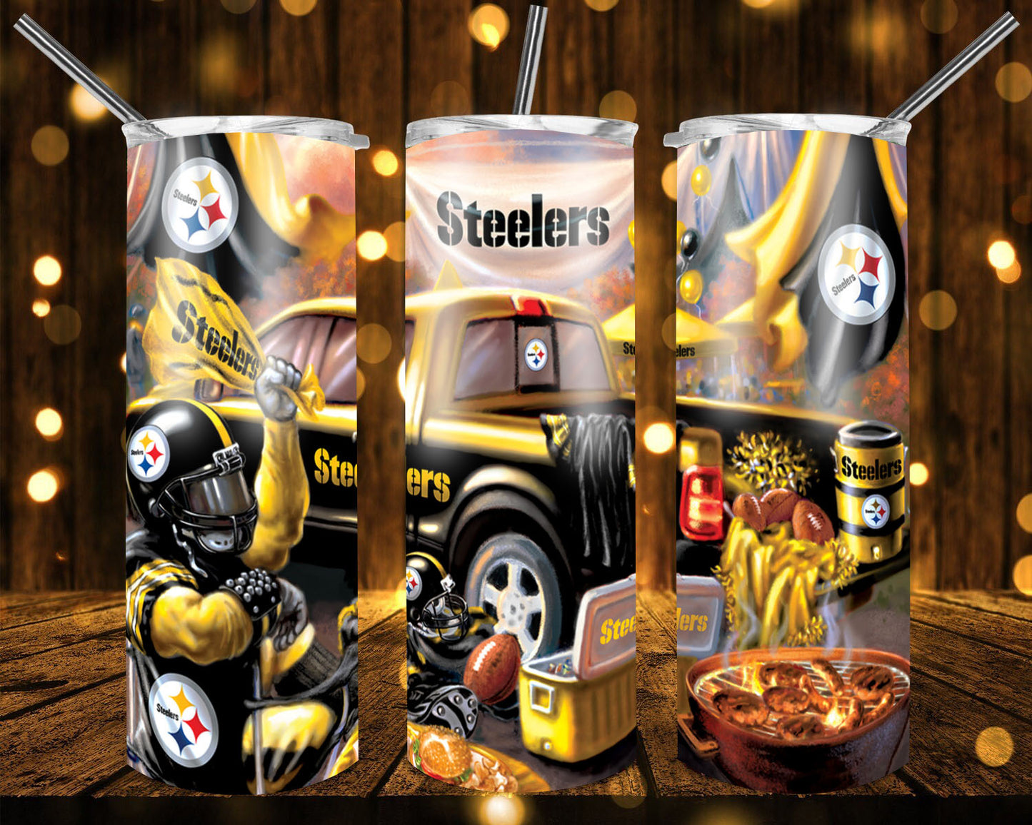 20oz. Skinny Tumbler - Steelers Truck