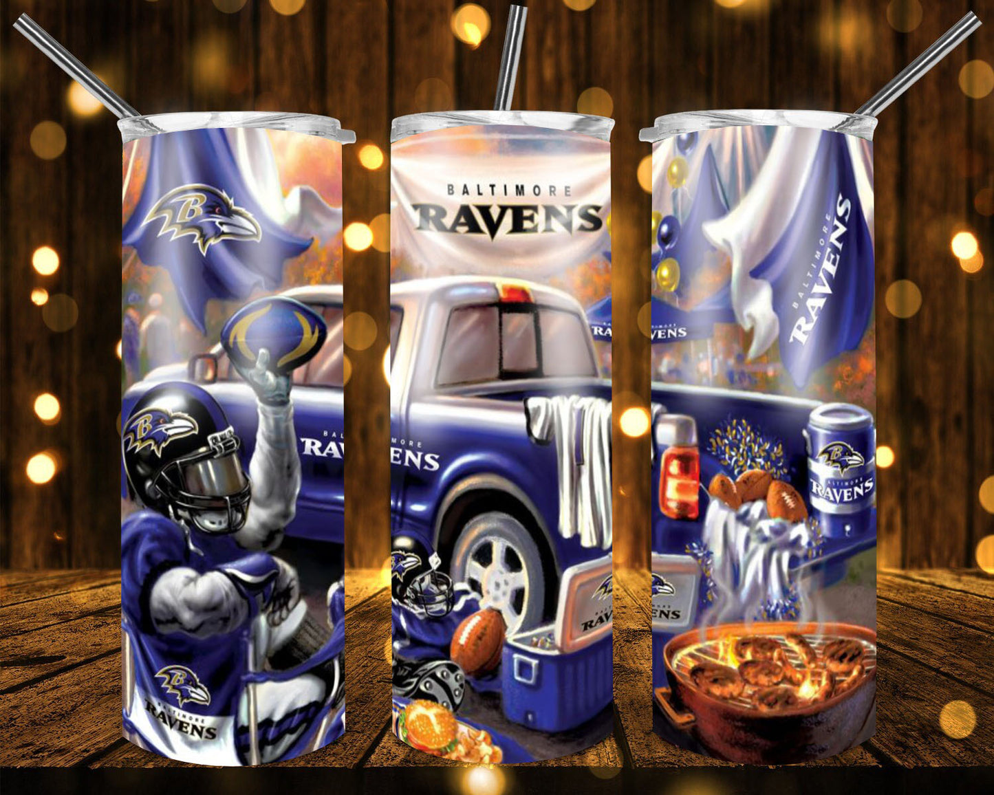 20oz. Skinny Tumbler - Ravens Truck