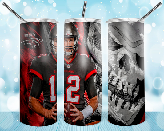 20oz. Skinny Tumbler - Brady Skull