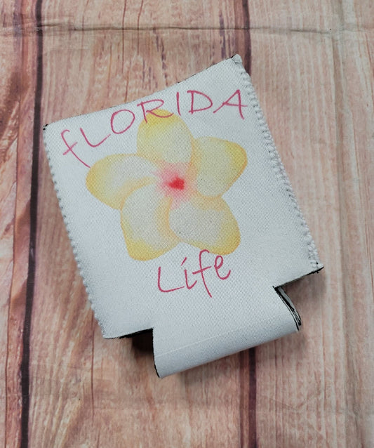 Can Koozie Florida Life Hibiscus Flower