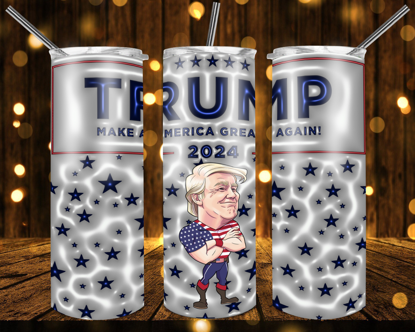 20oz. Skinny Tumbler - Trump Stars