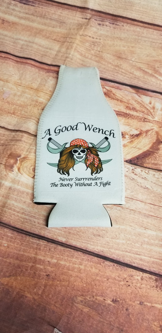 Beer Bottle Koozie w/ Zipper Good Wench