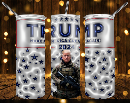 20oz. Skinny Tumbler - Trump Military