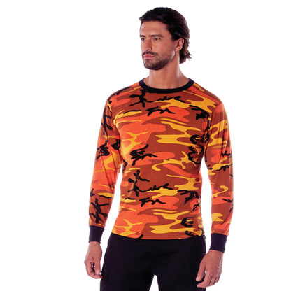 Rothco Long Sleeve Color Camo T-Shirt DTF Print Left Chest Full Back