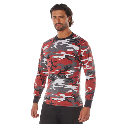 Rothco Long Sleeve Color Camo T-Shirt DTF Print Left Chest Full Back
