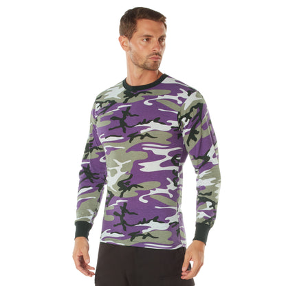 Rothco Long Sleeve Color Camo T-Shirt DTF Print Left Chest Full Back
