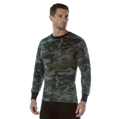 Rothco Long Sleeve Color Camo T-Shirt DTF Print Left Chest Full Back