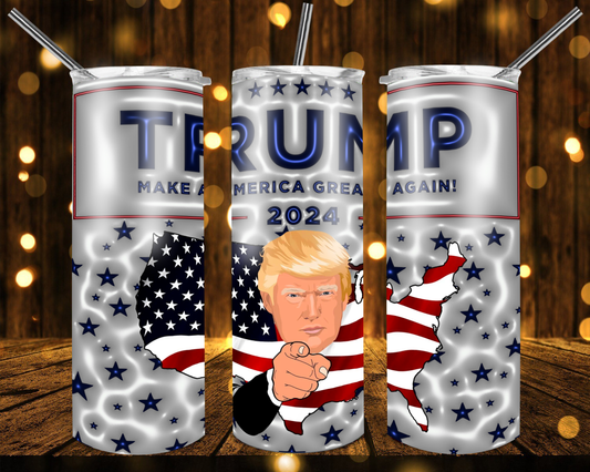 20oz. Skinny Tumbler - Trump Flag