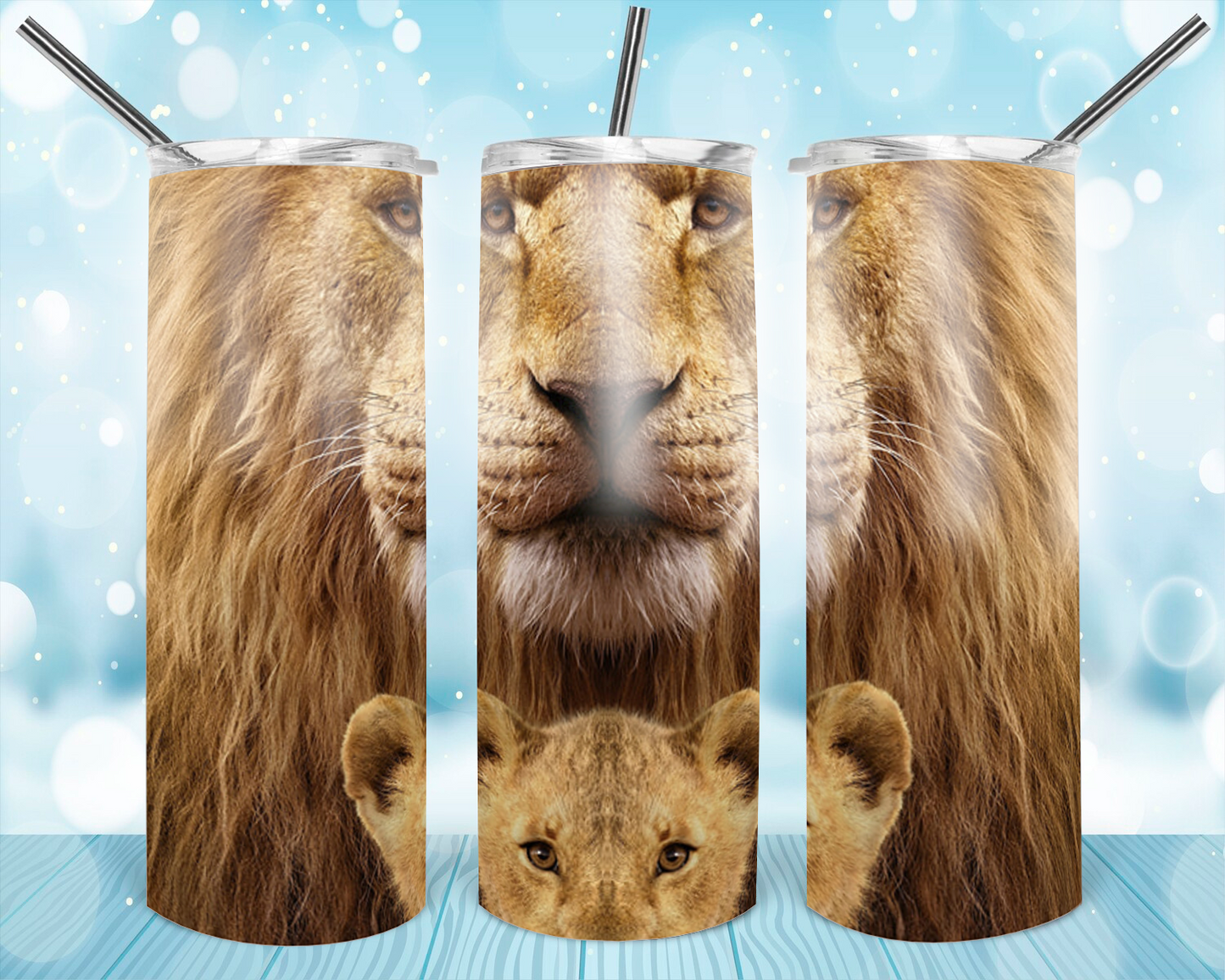 20oz. Skinny Tumbler - Lion and Cub