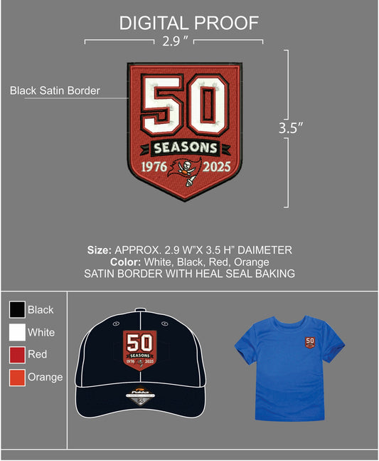 50th anniversary embroidery patch