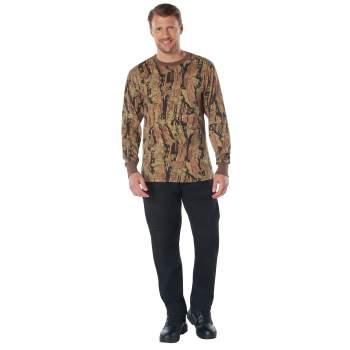 Rothco Long Sleeve Color Camo T-Shirt DTF Print Left Chest Full Back