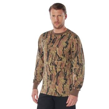 Rothco Long Sleeve Color Camo T-Shirt DTF Print Left Chest Full Back