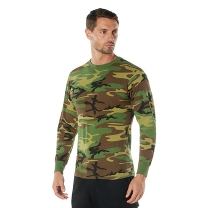 Rothco Long Sleeve Color Camo T-Shirt DTF Print Left Chest Full Back