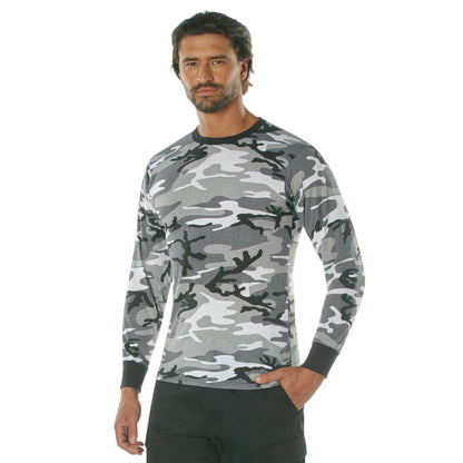 Rothco Long Sleeve Color Camo T-Shirt DTF Print Left Chest Full Back