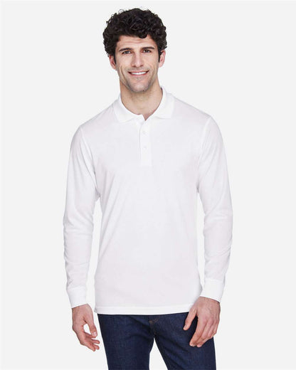 CORE365 Men's Pinnacle Performance Long Sleeve Piqué Polo - 88192 Embroidered Left Chest