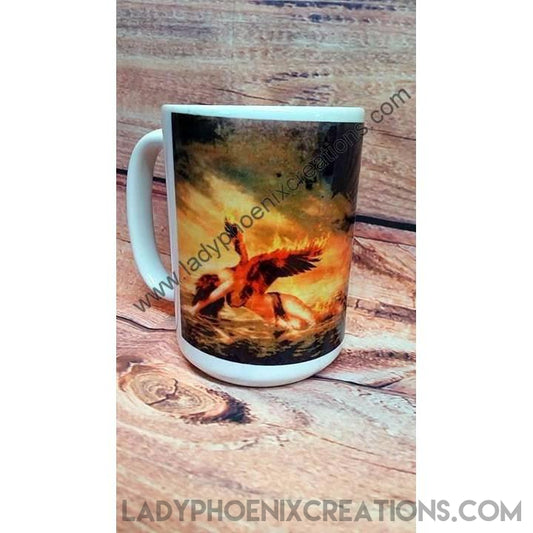 Sublimated 15oz Ceramic Coffee Mug - Phoenix - Lady Phoenix Creations