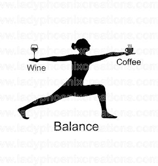 Sublimation Transfer Wine Coffee Yoga Balance