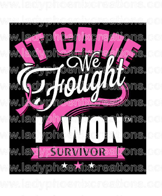 Sublimation Transfer It Came We Fought Cancer Ribbon