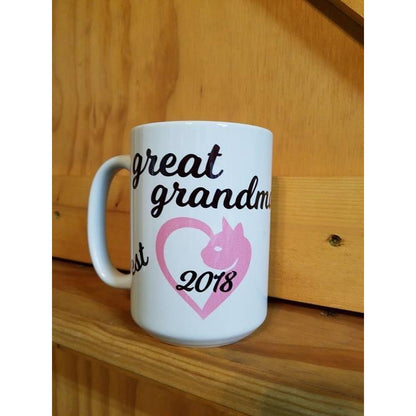 Coffee Mug Dye Sublimated - Great Grandma est 2018 - Lady Phoenix Creations