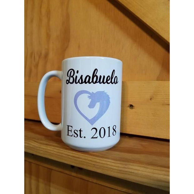 Coffee Mug Dye Sublimated - Bisabuelo est 2018 - Lady Phoenix Creations