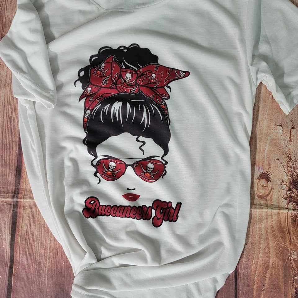 Buccaneers Girl Art Dye Sublimated Unisex Tshirt