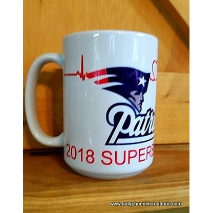 Coffee Mug Dye Sublimated - New England Patriots 2018 Superbowl - Lady Phoenix Creations