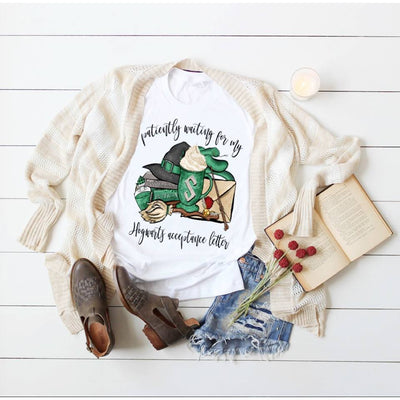 Patiently Waiting On My Hogwarts Acceptance Letter Tshirt- Dye Sublimated shirt - Lady Phoenix Creations
