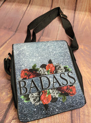 Badass Rose & Glitter crossbody bag