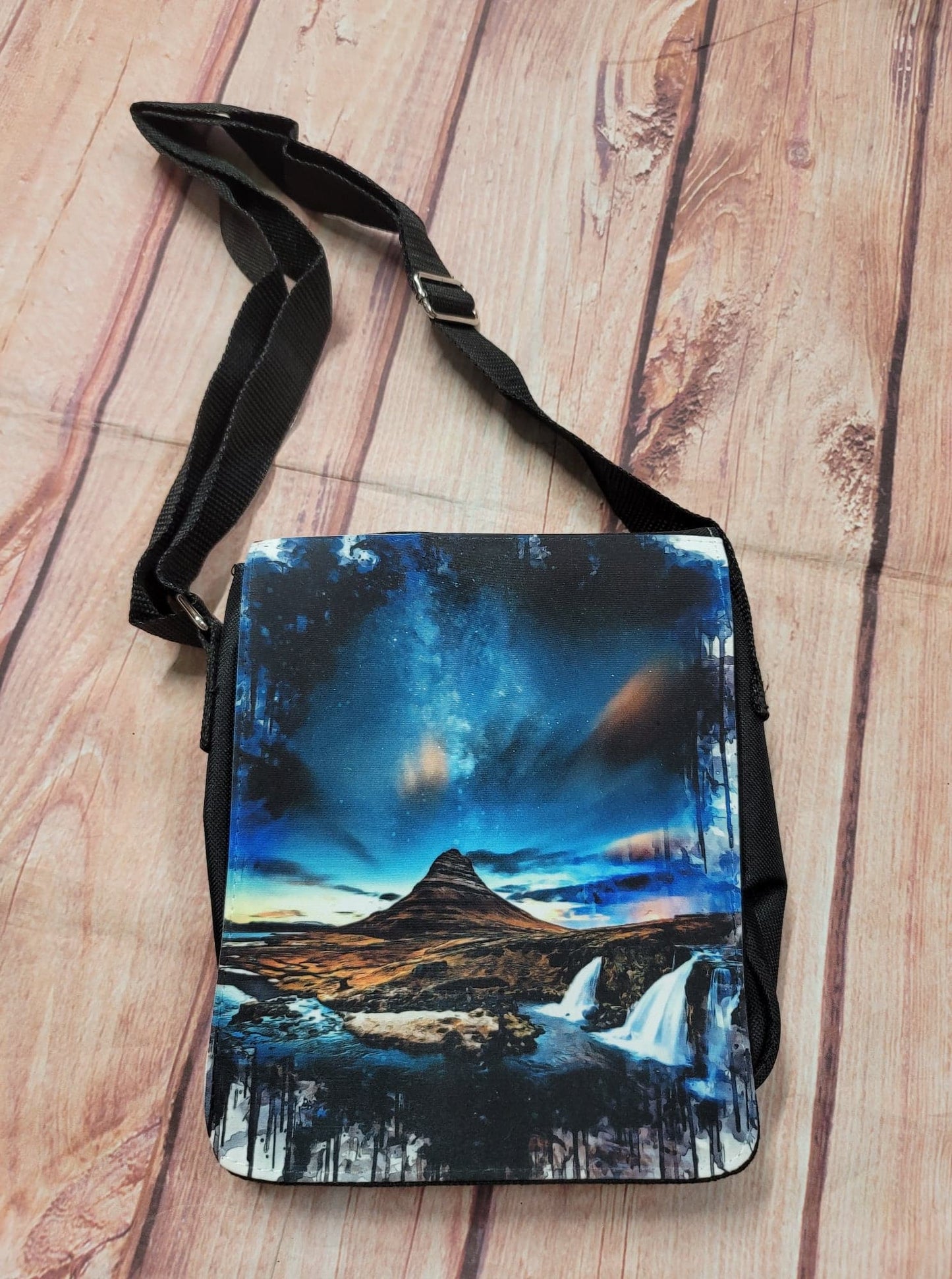Mountain Sky Watercolor crossbody bag