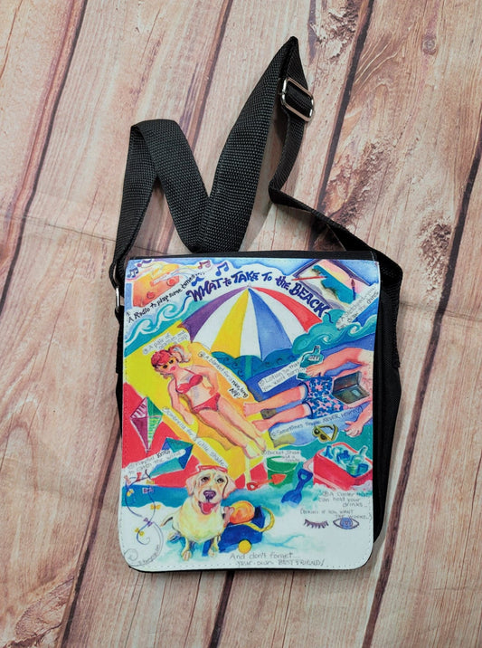 What to take to the Beach Watercolor crossbody bag