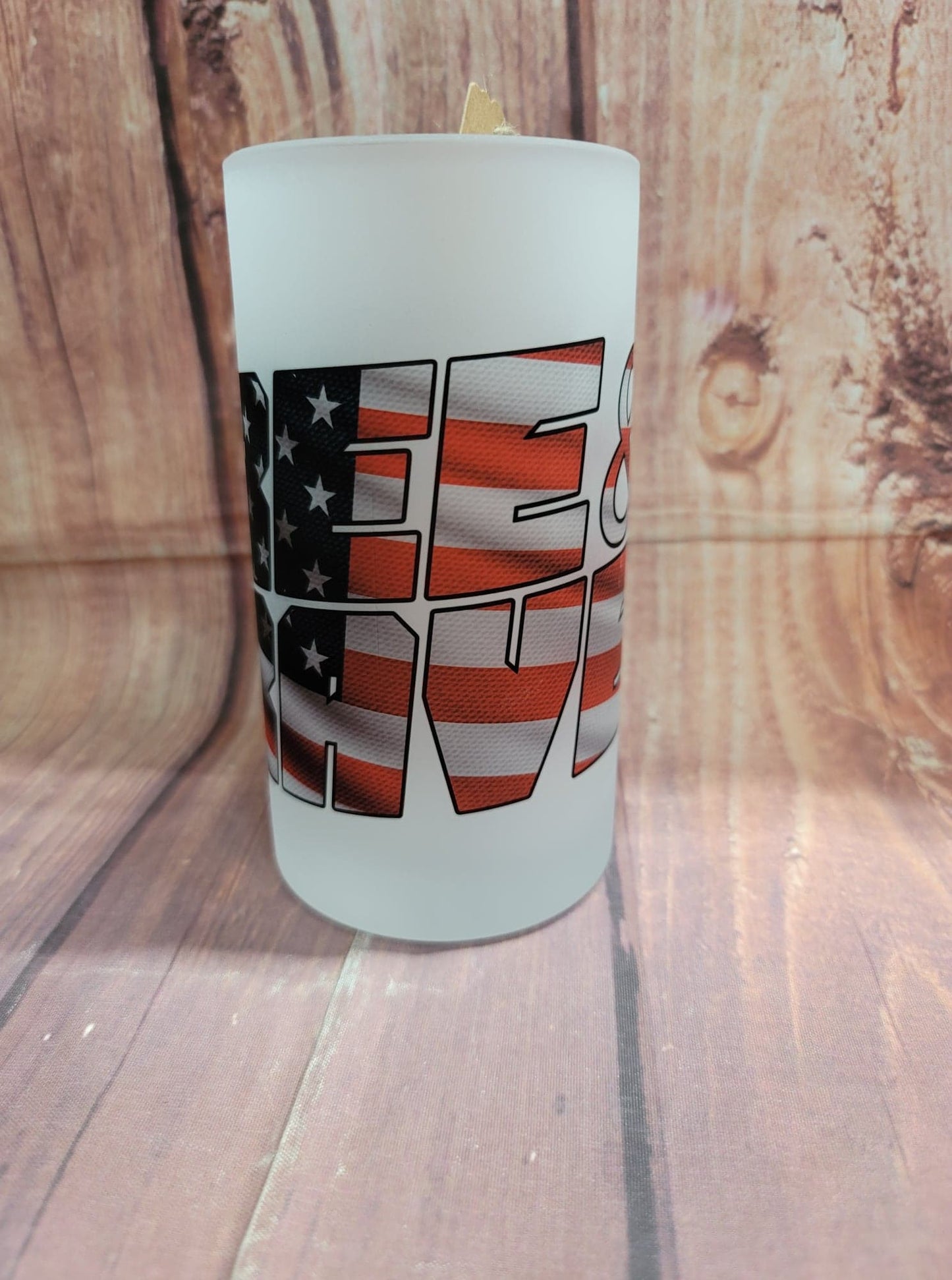 Free & Brave Patriotic 16 oz. Frosted Beer Mug