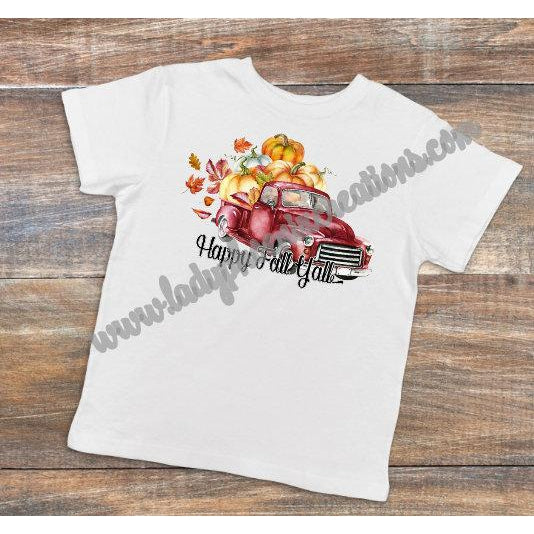Happy Fall Yall Red Truck - Dye Sublimated shirt - Lady Phoenix Creations