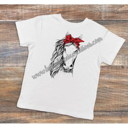 Horse with Bandana - Dye Sublimated shirt - Lady Phoenix Creations
