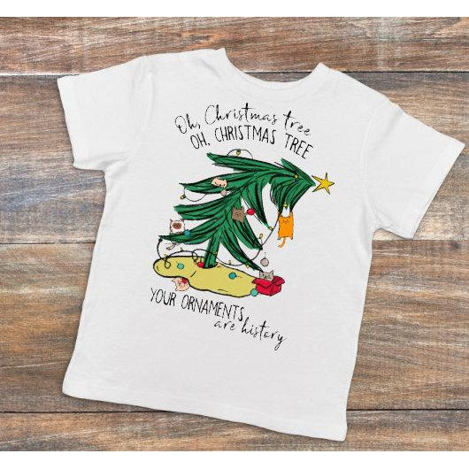 Christmas Tree Ornaments History Cat - Dye Sublimated shirt - Lady Phoenix Creations