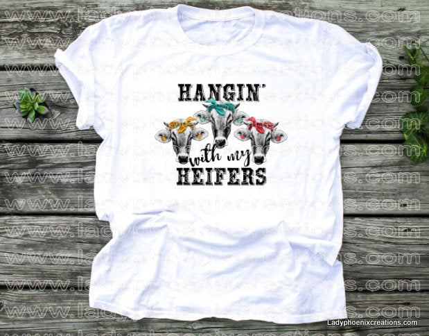 Hangin with my heifers cows bandanas Dye Sublimated shirts - Lady Phoenix Creations