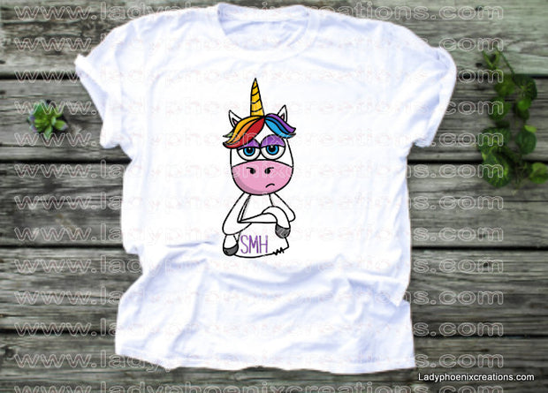 SMH unicorn rainbow mane Dye Sublimated shirts - Lady Phoenix Creations
