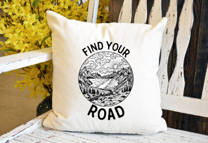 Find your road Pillow Cover - dye sublimation - Lady Phoenix Creations