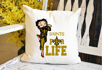 Betty Boop saints for life Pillow Cover - dye sublimation - Lady Phoenix Creations